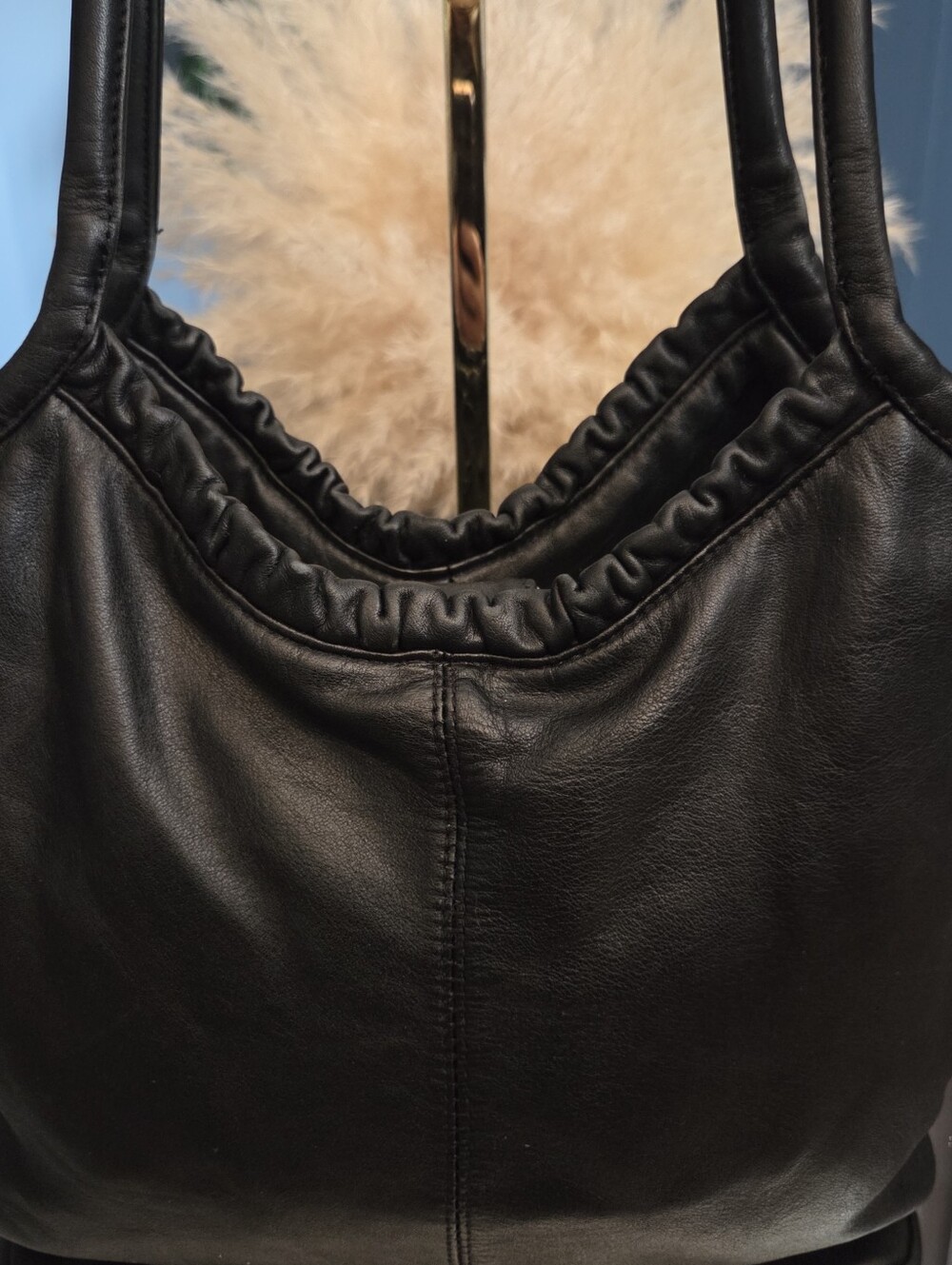 Vintage Etienne Aigner Black Genuine Leather Shoulder Tote Hobo Bag - Picture 6 of 16